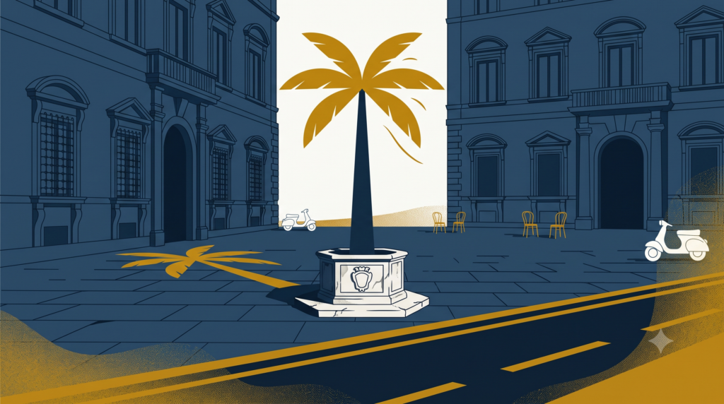 palma in una piazza italiana